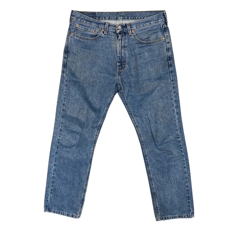 Levi's 505 Regular Fit Jeans Mens Straight Leg 34x30 Blue Cotton Classic Denim